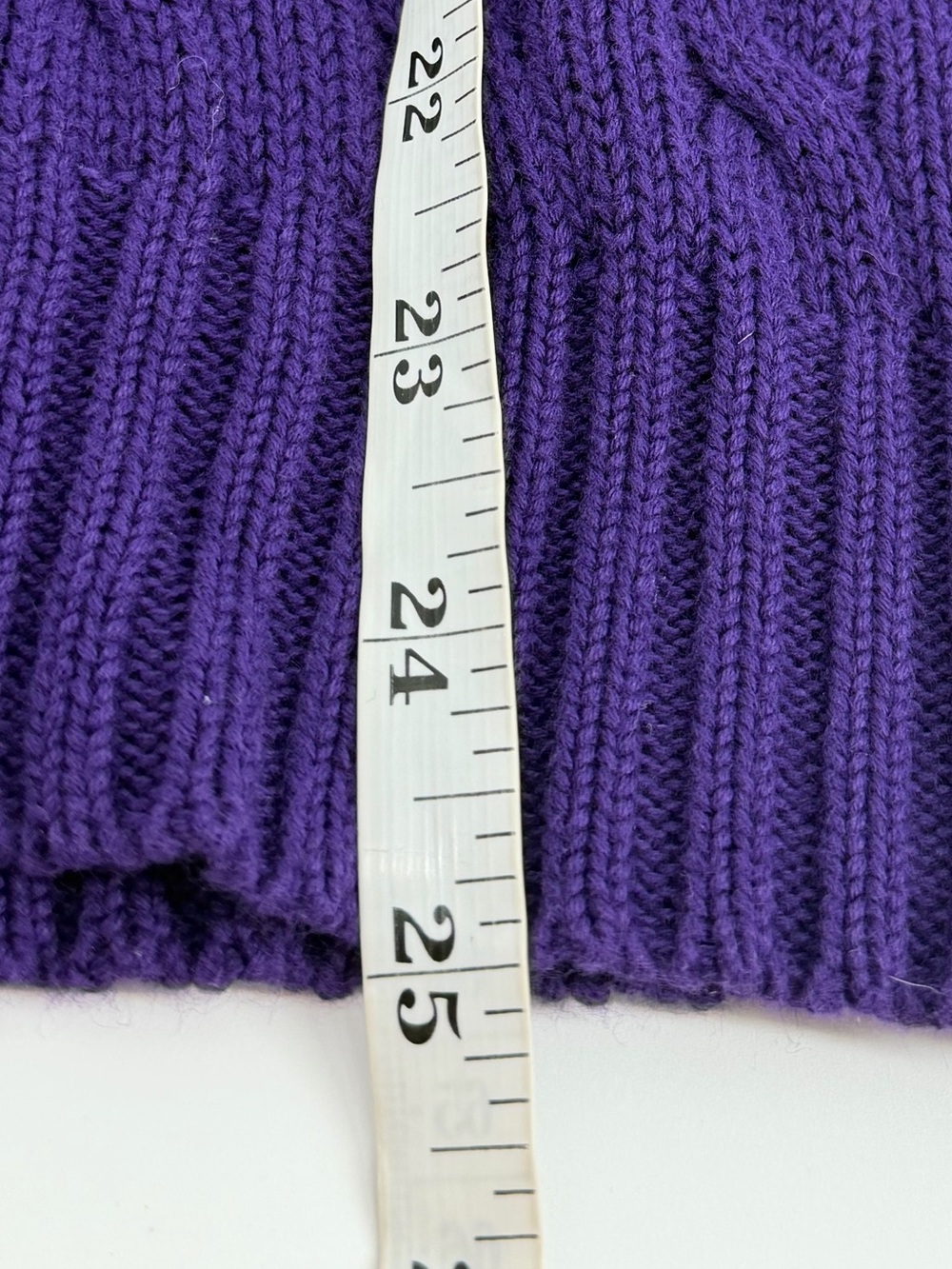 Ralph Lauren Sport Purple Cable Knit V-Neck Sweater Women’s Medium - Picture 7 of 8